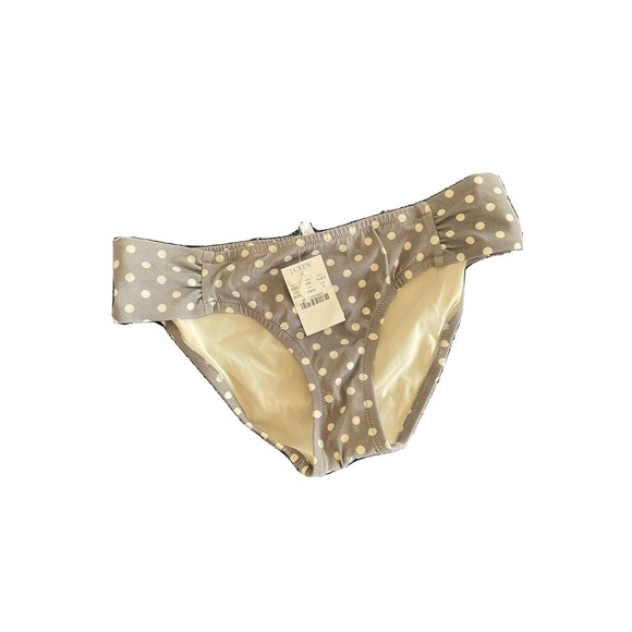 JCREW NWT swimsuit Gray White polkdot‎ bottoms / size S - Picture 1 of 4